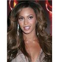 Dynamic Feeling from Long Brown Female Beyonce Knowles Wavy Celebrity Hairstyle 22 Inch