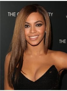 Sale Wigs Medium Brown Female Beyonce Knowles Straight Celebrity Hairstyle 18 Inch