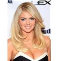 Cheap Colored Medium Blonde Female Kate Upton Wavy Celebrity Hairstyle 18 Inch