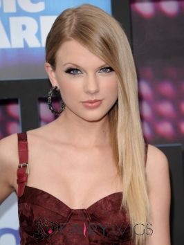 Super Smooth Long Blonde Female Taylor Swift Straight Celebrity Hairstyle 20 Inch