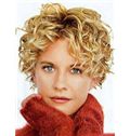 Human Hair Blonde Short Wavy Lace Front Wigs 8 Inch