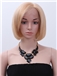 100% Human Hair Blonde Short Straight Wigs 8 Inch Full Lace