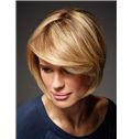 100% Human Hair Blonde Short Wavy Wigs 12 Inch Full Lace