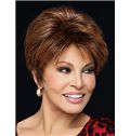 100% Human Hair Brown Short Full Lace Wavy Wigs 8 Inch