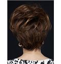 100% Human Hair Brown Short Full Lace Wavy Wigs 8 Inch