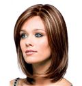 100% Human Hair Brown Short Wigs 12 Inch Full Lace Wavy