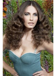 100% Human Hair Gray Medium Wigs 16 Inch Full Lace Wavy