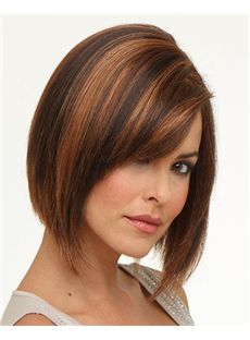 Red Short Wigs 12 Inch Lace Front Straight