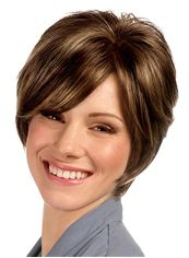 Affordable Short Straight Brown 10 Inch Remy Human Hair Wigs