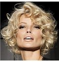 Blonde 100% Human Hair Short Wigs 8 Inch Full Lace Wavy