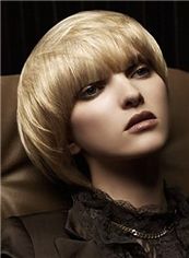 Cheap Colored Short Straight Blonde 10 Inch Remy Human Hair Wigs