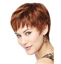 Cheap Colored Short Straight Brown 8 Inch Remy Human Hair Wigs