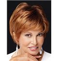 Chic Full Lace Short Wavy Brown Top Quality Human Hair Wig