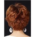 Chic Full Lace Short Wavy Brown Top Quality Human Hair Wig