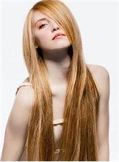 Concise Capless Long Straight Blonde Top Indian Remy Hair Wig