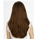 Custom Super Charming Capless Long Wavy Brown Remy Hair Wig