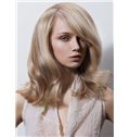 Delicate Full Lace Medium Wavy Blonde Remy Hair Wig