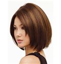 Dynamic Feeling from Full Lace Short Straight Brown Remy Hair Wig