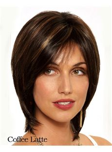 Dynamic Feeling from Short Straight Brown 12 Inch Remy Human Hair Wigs