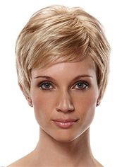 Dynamic Feeling from Short Straight Blonde 8 Inch Human Hair Wigs