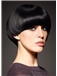 European Style Short Straight Black 8 Inch Remy Human Hair Wigs