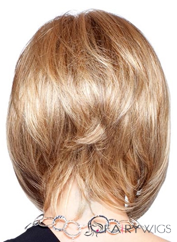 European Style Short Straight Blonde 12 Inch Human Hair Wigs
