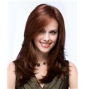 Exquisite Full Lace Medium Wavy Brown Real Human Hair Wig