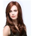 Exquisite Full Lace Medium Wavy Brown Real Human Hair Wig