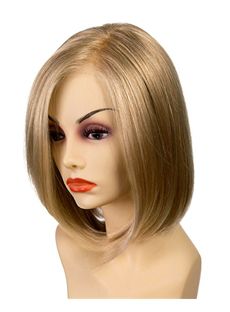 Faddish Full Lace Short Straight Blonde Indian Remy Hair Wig