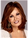 Fancy Lace Front Medium Wavy Red Real Human Hair Wig