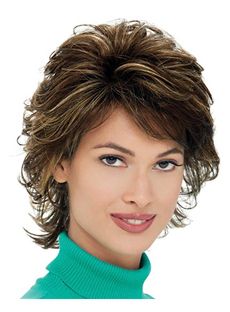 Fantastic Capless Short Wavy Brown Indian Remy Hair Wig