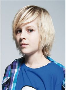 Fantastic Short Blonde 100% Indian Remy Hair Kids Wigs 8 Inch