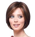 Glamorous Lace Front Short Straight Brown Real Hair Wig