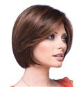 Glamorous Lace Front Short Straight Brown Real Hair Wig