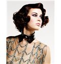 Gorgeous Full Lace Short Wavy Black Top Remy Hair Wig