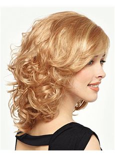 Graceful Capless Medium Wavy Blonde Remy Hair Wig