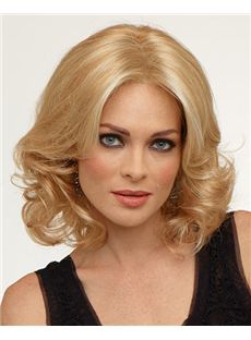 Graceful Full Lace Short Wavy Blonde Remy Hair Wig