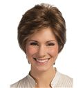 Gracefull Full Lace Short Wavy Brown Remy Hair Wig