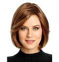 Grand Full Lace Short Wavy Brown Remy Hair Wig