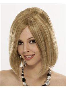 Grand Medium Straight Blonde 14 Inch Human Hair Wigs