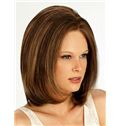 Hand Knitted Medium Wavy Brown Remy Hair Wig