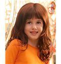 Hand Knitted Medium Brown 100% Indian Remy Hair Kids Wigs 16 Inch