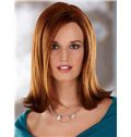 Impressive Full Lace Medium Straight Red Remy Hair Wig