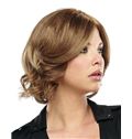 Impressive Full Lace Short Wavy Brown Remy Hair Wig