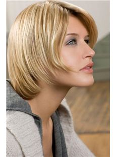 Inexpensive Full Lace Short Straight Blonde Hair Wig