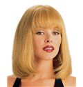 Inexpensive Medium Straight Blonde 14 Inch Human Hair Wigs