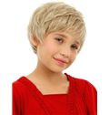 Lastest Trend Short Blonde 100% Indian Remy Hair Kids Wigs 6 Inch (15.24 cm)