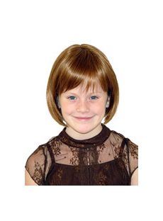 Lastest Trend Short Brown 100% Indian Remy Hair Kids Wigs
