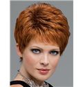Lastest Trend Short Wavy Red 8 Inch Indian Remy Hair Wigs