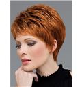 Lastest Trend Short Wavy Red 8 Inch Indian Remy Hair Wigs